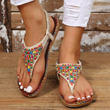 Style Flat Sandals for Women Summer 2023 Clip Toe Gladiator Sandals Woman Plus Size Soft Bottom Beach Shoes Flip