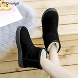 Womens Boots Winter Womens Ankle Boots Winter Shoes Women's Snow Boots Botas Mujer Warm Heightened Faux Suede Shoes