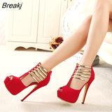High Heels Women's Shoes Platform Peep Toe Wedding Footwear Pumps Shoes Woman Hollow Out High Heel Tacones Mujer Size