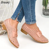 New Fashion Bowtie Pointed Toe Women Flats Spring Shoes for Woman Platform Slip on Loafers Leather Drop Shipping