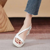 sandal women's new temperament in the summer of 2023 is versatile, retro leather,