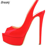 Women Pumps New 14CM Platform High Heels Sexy Gold Silver Crocodile Pattern Open Toe Sandals Gladiator Party Dress Woman