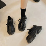 platform Women Loafers Classic Platform Chunky Heel Ladies Pumps Female Mary Jane Derby Lolita Sweet Round Toe College