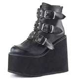 Women Buckle Ankle Boots 2023 Winter Platform Shoes Women High Heel Boots Size 43 Women Boots metal decoration Botas De