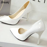 New Fashion High Heels Women Pumps Thin Heel Classic White Red Nede Beige Sexy Prom Wedding Shoes Blue Red
