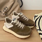 Spring And Autumn Color-blocking Lace-up Casual Shoes To Increase Comfort And Versatile Sneakers Shoes For Women