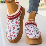 Claus Winter Retro Women Snow Warm Suede Leather Lazy Loafers Boots Shoes Woman Lady Female Bottine Botas Boots Mujer