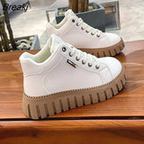 New Winter Plush Small White Shoes for Female Students High Profile Thick Soled Casual Shoes for Women Zapatos De