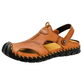Men's Sandals Leather Men's Slippers Fashion Sandals Luxury Soft Outoor Slippers Man Beach Shoes Big Sizes