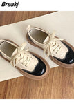 for Women Lace Up Black Woman Footwear Japanese Style Lolita Leather Mary Jane Gothic Cotton Original 2023 New In