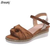 Women Flock Butterfly-knot Buckle Slippers Female Summer Casual Fashion Ladies Comfort Outside Flat Big Size zapatillas
