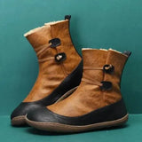 Women Ankle Boots 2023New Autumn Winter Warm Short Plush Boot Female Retro Mix Color Women's Shoes Ladies Outdoor Flat Big