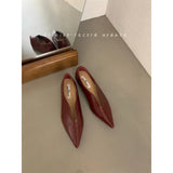 Jane Shoes French Designer Women Shoe Spring New Vintage Single Shoe Simple Red Leather Shoe Elegant Woman Shoe Low