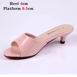 Summer New High Heels Size 43 Stiletto Mid-heel Slippers ladies Summer Fashion low-heel Sandals Peep Toe Sexy Women