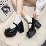 Chunky Platform Pumps Women New Buckle Strap Super High Heels Mary Jane Shoes Woman Goth Thick Heeled Party Lolita