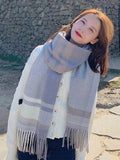 Free Shipping Scarf Headscarf Winter Women Ladies Men Preppy Striped Warm Scarves Soft Pashmina Mujer Female Male Wrap