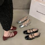 Red Mary Jane Shoes For Women's Shoes 2023 New Summer French Evening Black Spring And Autumn Single