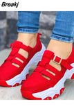 Women's Sneakers Fall Casual Breathable Solid Color Platform Sneakers Fashion Running Walking Lace-up Women's Shoes