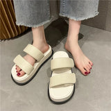 Shoes Woman 2024 Slippers Flat Platform Pantofle Luxury Slides New Rubber Designer Fashion PU Female Shoes Womens Slippers