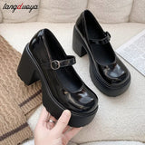 mary janes platform heels Japanese Style Platform Lolita Shoes Women Patent Leather Vintage Soft Sister Girls Shoes