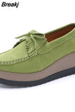 women platform shoes leather suede plush slip on sneakers chaussure femme tassel fringe loafers moccasins women shoes