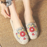 2023Women's Flats Fisherman Shoe 2023 Spring Hemp Fashion Embroidery Ladies Shoes Casual Shoes Women Breathable Canvas