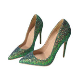Glitter bling bling wedding shoes 12 cm high heel pumps sexy stiletto heels party shoes for women LF004