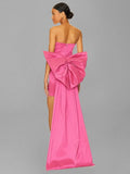 High-End Women's Sexy Folded Bag With Bosom Dress Temperament Detachable Large Bow