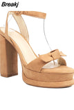 Platform Chunky Heels Sandals 2023 Brand New Spring Summer Fashion Ankle Strap comfy Walking Office Lady Woman
