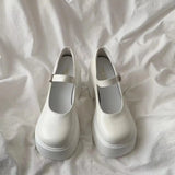Summer Footwear Gothic White Shoes for Women 2023 Japanese Style Lolita Mary Jane Super High Heel Round Toe Platform