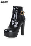 Large Sizes 33-43 Party Booties Woman Fashion High Heels Women's Shoes Sexy Add Fur Winter Ankle Boots female