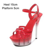 Stripers Wedding Shoes Bride 15 CM High Heels Sexy Platform Sandals Girls Shoe for Party Club Pole Dancing shine Women