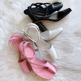 Breakj New Roman Sandals Women's Feel Side Empty Half Head Toe Split Large Size