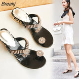Women Sandals Flip Flop Fashion Rhinestone Wedges Shoes Crystal High Heels Sandals Women Shoes Summer Casual Beach