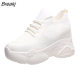 Heels Platform Sneakers Women Breathable Air Mesh Wedge Sock Shoes Woman 2023 Spring Casual Shoes Zapatos De