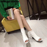 Peep Toe Ankle Boots Women Thin High Heels Shoes Women Gladiator Sandals Sexy Chelsea Boots Front Open Stilettos