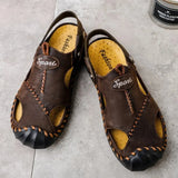 Men's Sandals Leather Men's Slippers Fashion Sandals Luxury Soft Outoor Slippers Man Beach Shoes Big Sizes