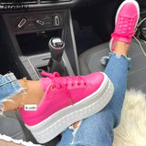 36-43 Women Vulcanize Shoes Thick-soled Casual Women's Sneakers Round Toe Cute Lace-up Women's Shoes 2023 Zapatos De