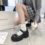 And Summer Jk Uniform Shoes Heightened Thick Soles Student Mary Jane High-Heeled Vintage Single Shoes British Style Small Leather