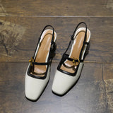 Breakj Fashion Square Head Empty Single Shoes 2025 Summer New Baotou Sandals Korean Version Of Commuting Women's
