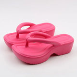 2023 Fashion Platform Flip Flops Women Summer Beach Non Slip Wedge Slippers Woman Home Eva Soft Sole Slides