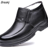 Cold Winter Shoes Men Chelsea Boots Genuine Leather Shoes Men Ankle Boots Warm Cotton Shoes Winter Male Footwear