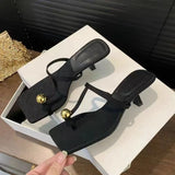 Breakj Trend Design Soft Soles Do Not Tired Side Head Heel High Heels New Korean Version Of The Set-Up Cool
