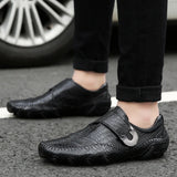 Leather Men Moccasins slip on Soft Casual Loafers handmade Leisure shoes Breathable flats Comfortable for men