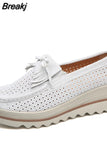 Women Flats Shoes Platform Sneakers Slip On Flats Leather Suede Ladies Loafers Moccasins Casual Shoes Women