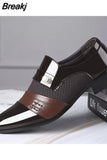 Slip On Men Dress Shoes Men Oxfords Fashion Business Dress Men Shoes 2023 New Classic Leather Men'S Suits