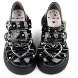 Women Lolita Shoes 2023 Bow Belt Buckle Round Toe Gothic Punk Pumps Shoes Platform High Heel Japanese Harajuku Dark