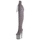 Peep Toe Boots Pole Dance Boots Stripper High Heels Women Sexy Show Shoes Party Club 20 CM Heels Platform ZIP Lace-Up