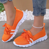 Striped Knitted Flats Shoes Women Breathable Mesh Non Slip Loafers Shoes Woman Comfortable Shallow Walking Shoes