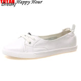 Genuine Leather Shoes Women Flat Causal Shoes Soft Comfortable Fashion Brand Cowhide White Shoes Women's Flats